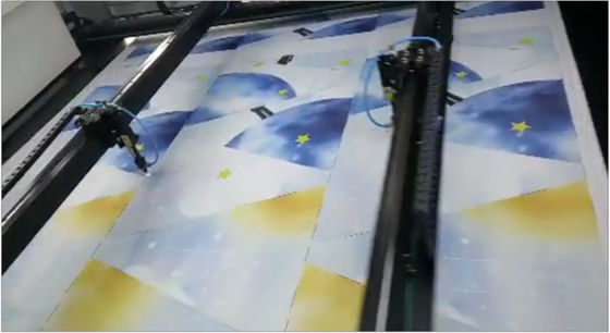 Double Heads Automatic Cloth Cutting Machine For Dye Sublimation Swimwear