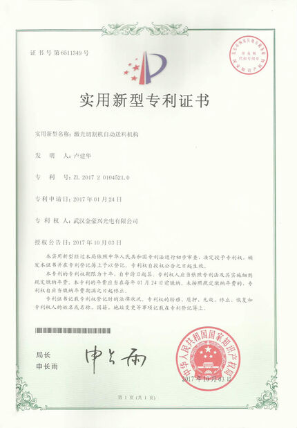 Cina Wuhan JinHaoXing Photoelectric Co.,Ltd Sertifikasi
